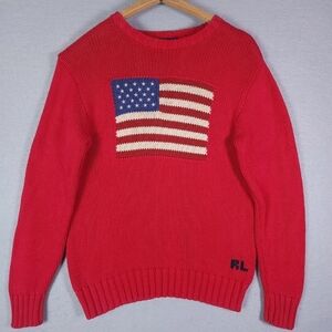 Ralph Lauren Red Sweater with American Flag